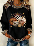 Women'S Pumpkin Printed Casual Long Sleeve Top