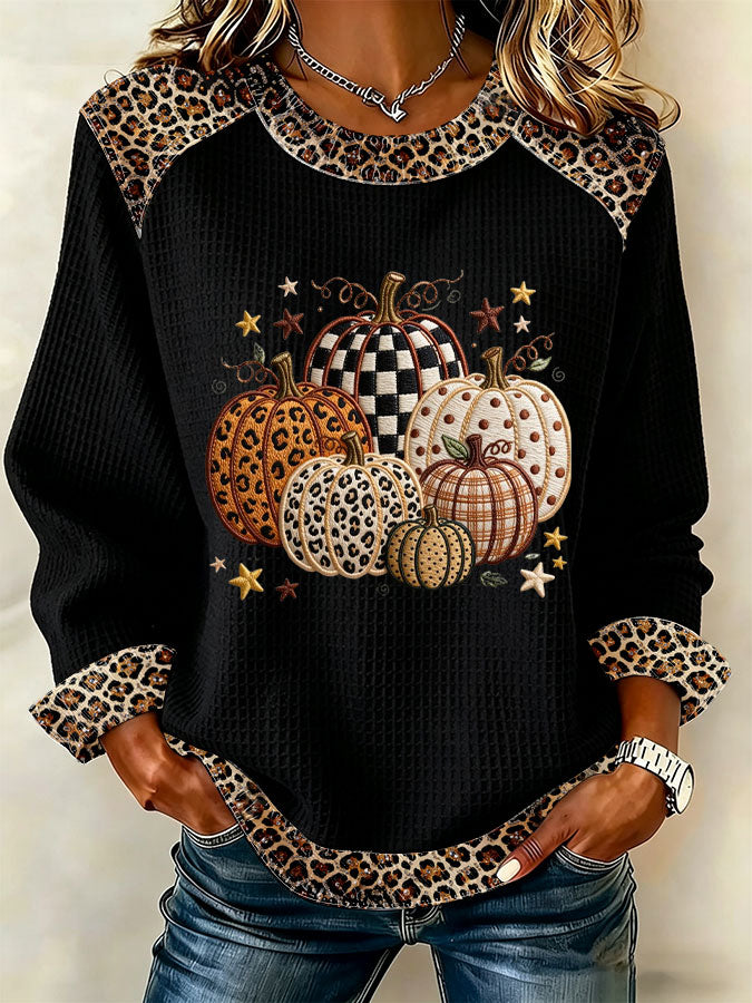 Women'S Pumpkin Printed Casual Long Sleeve Top