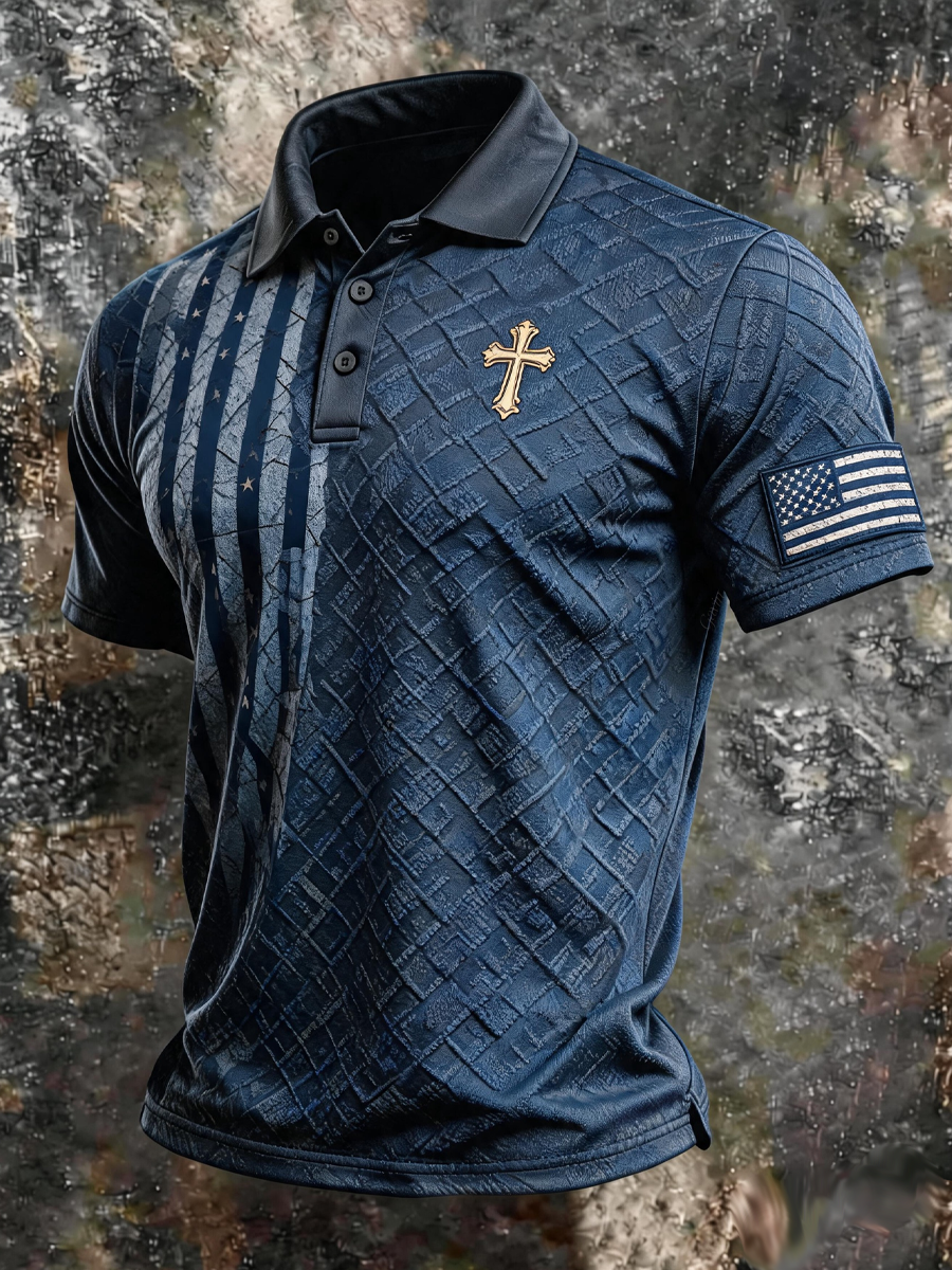 Men'S 250Th Anniversary Printed Casual Short Sleeve Polo Shirt