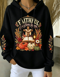 Women'S Autumn Faith Printed Hooded Sweatshirt