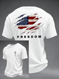 Men's Christian Jesus Cross Print Short Sleeve T-shirt