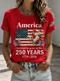 Women'S Faith And Flag Flower Printed Casual T-Shirt