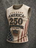 Men's 250th Anniversary Print Crew Neck Vest