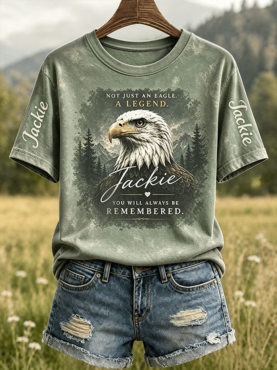 Women's Retro Fly Strong Jackie Print Raglan Short-Sleeved T-Shirt