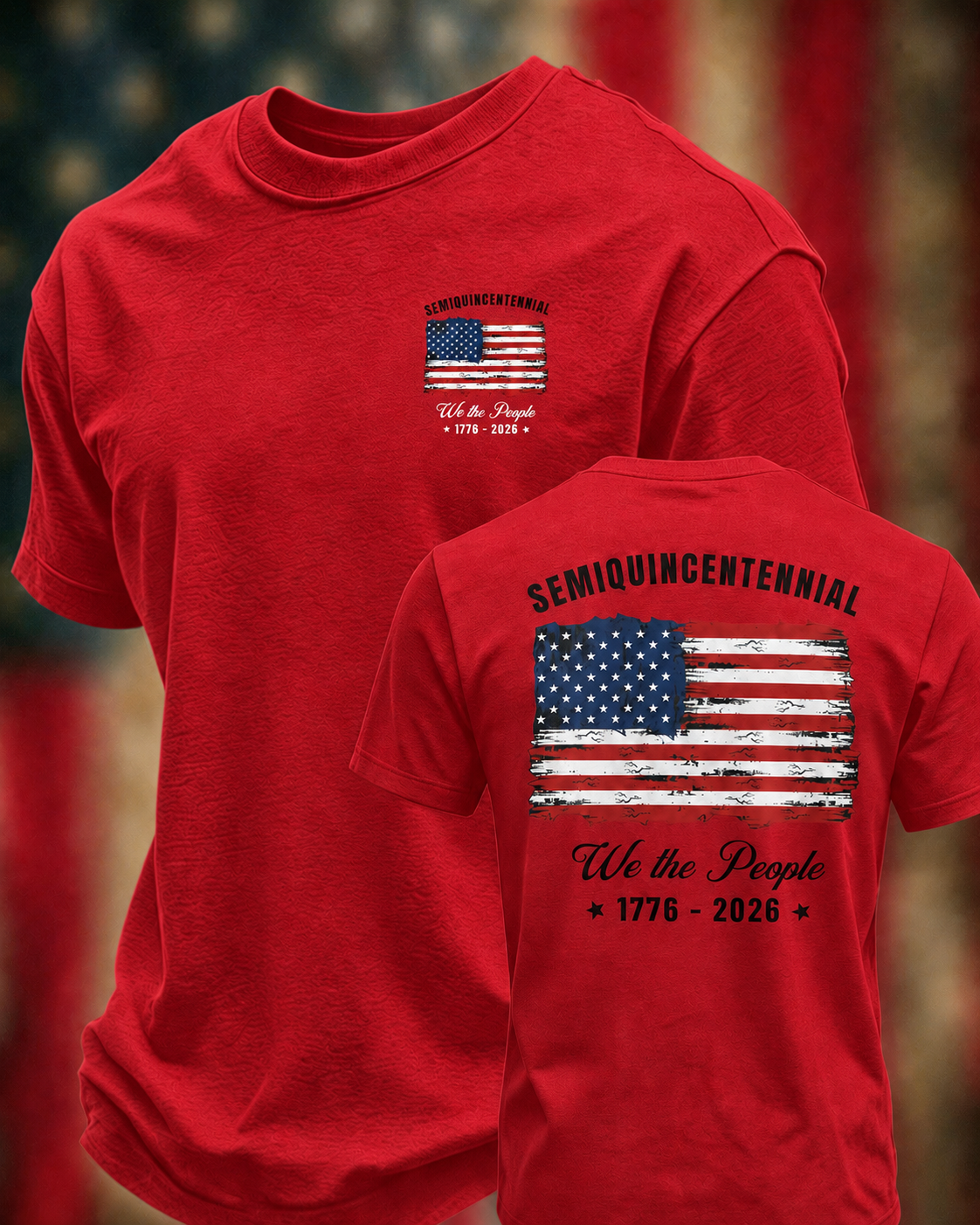 Men'S Casual 250Th Anniversary Commemorative Printed T-Shirt For The Founding Of The United States