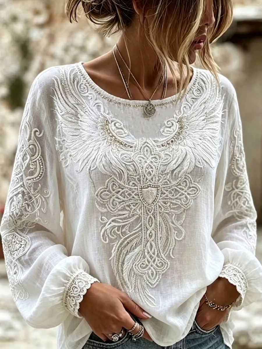 Women'S Faith Printed Casual Round Neck Top