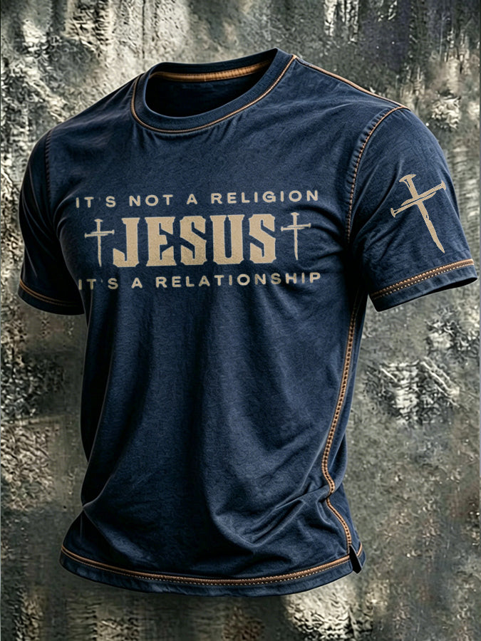 Men'S Printed T-Shirt With The Word Faith Printed On It