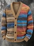 Men'S Western Style Striped Cardigan