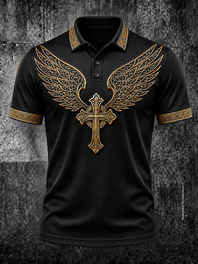 Men's Religious Beliefs Printed Polo Shirt