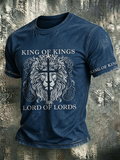 Faith Jesus Cross Embroidered Printed Casual Round Neck T-Shirt
