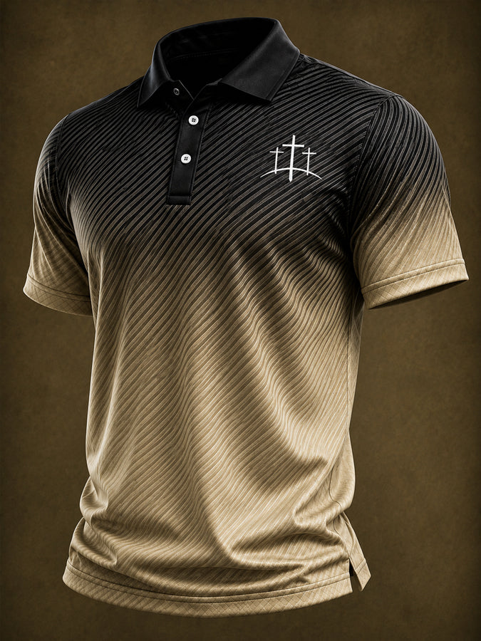 Men's Gradient Religious Beliefs Polo Shirt
