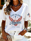 Women'S Retro Independence Day Anniversary Faith Top