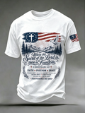 250Th Anniversary Cross Print Casual Round Neck T-Shirt From The United States