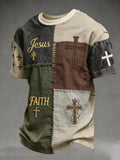 Men'S Faith Print Casual Top