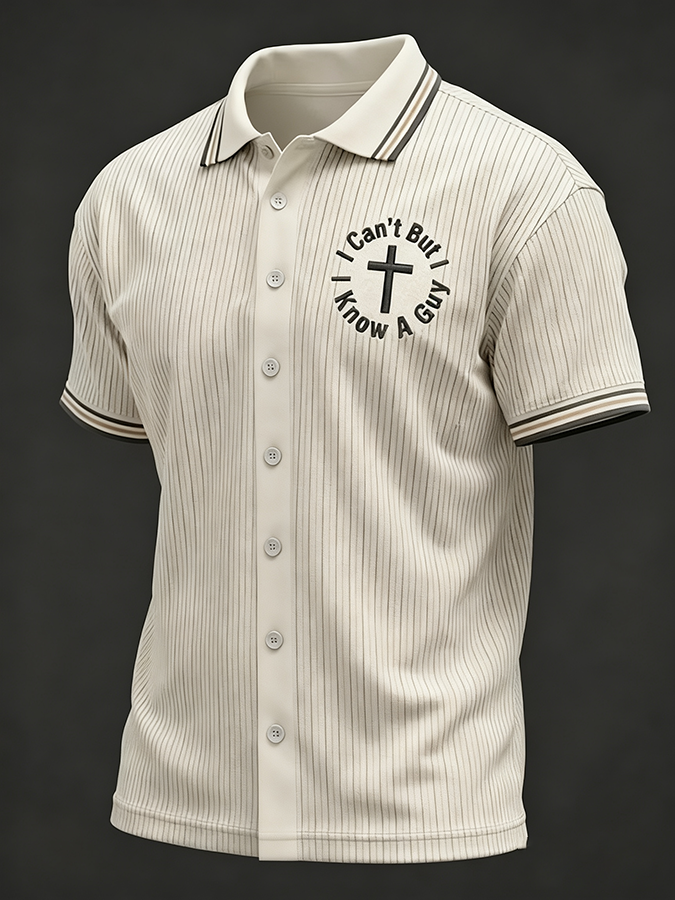 Men's Faith Cross Printed Casual Shirt