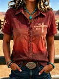 Women'S Retro Western Style I CAN'T. BUT I Know A GUY. Short Sleeved Shirt