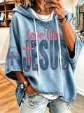 Jesus Cross Printed Hoodie