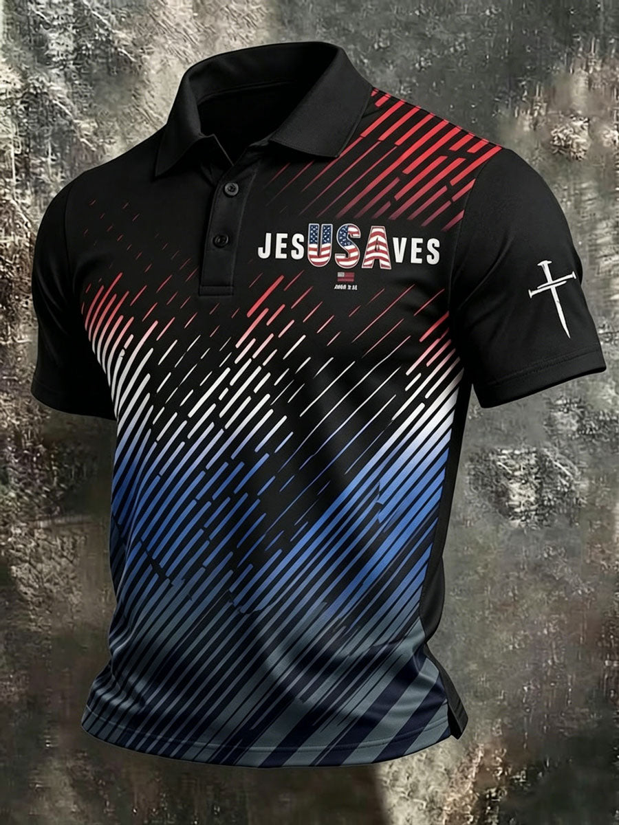 Men'S 250Th Anniversary Faith Printed Casual Polo Shirt