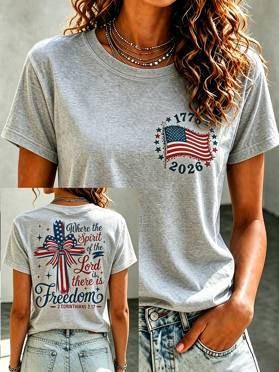 American Faith Jesus Memorial Printed Casual T-Shirt