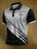 Men's Faith Cross Printed Polo Shirt