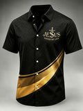 Men'S Faith Printed Casual Collar Shirt