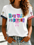 Women'S Retro Christian Coquette Printed T-Shirt