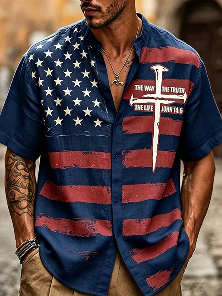 Men'S 250Th Anniversary National Faith Print Shirt