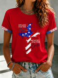 Women'S America Flag Printed Casual T-Shirt