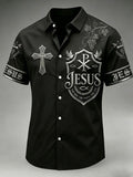 Men's Faith Cross Printed Casual Shirt
