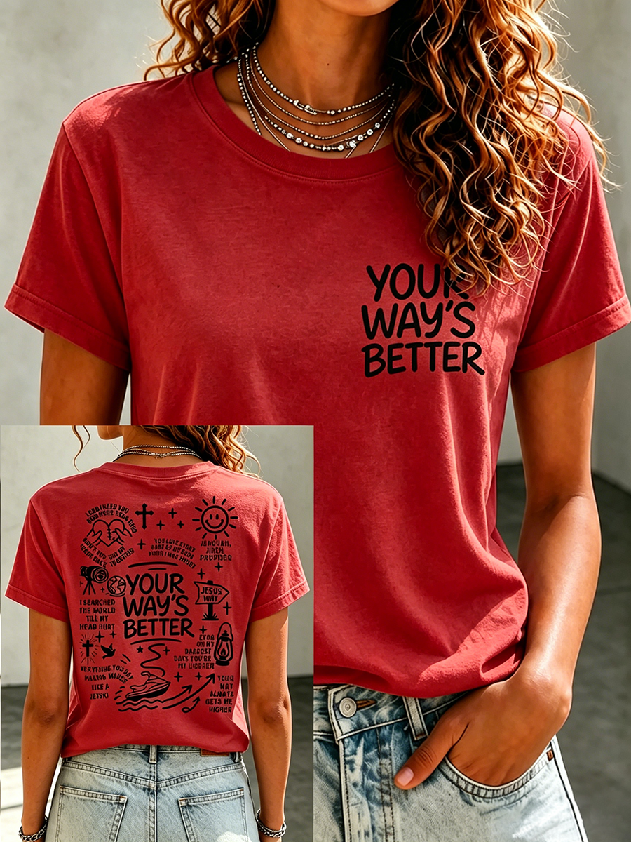 Faith Jesus Slogan Commemorative Print Casual T-Shirt