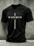 Men's Casual Simple Faith Cross Embroidered T-Shirt