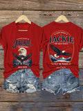 Retro In Loving Memory Of Jackie The Bald Eagle Fly In Peace Print V-Neck T-Shirt