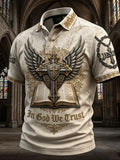 In God We Trust Cross-Print Men's Polo Shirt