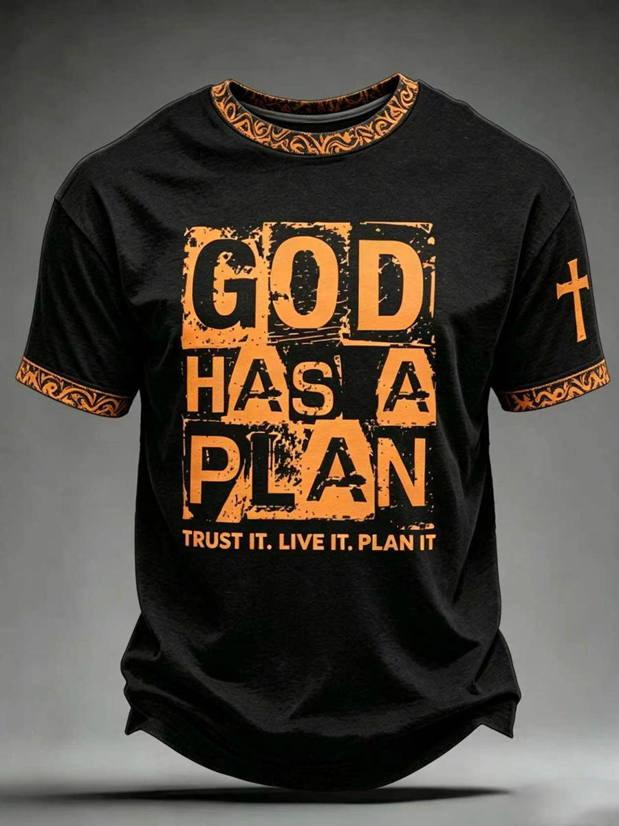 Men'S Faith Print Casual Top