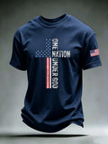 Men'S Patriotic Printed T-Shirt With Faith Printed On It
