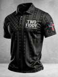 Men's Retro Two Fiddy Print Polo Shirt