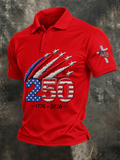 Men'S Retro 250Th Anniversary Celebration Printed Polo Shirt