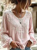 Women'S Faith Flower Art Printed Cotton And Linen Shirt