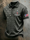Men'S America Flag Print Casual Polo Shirt