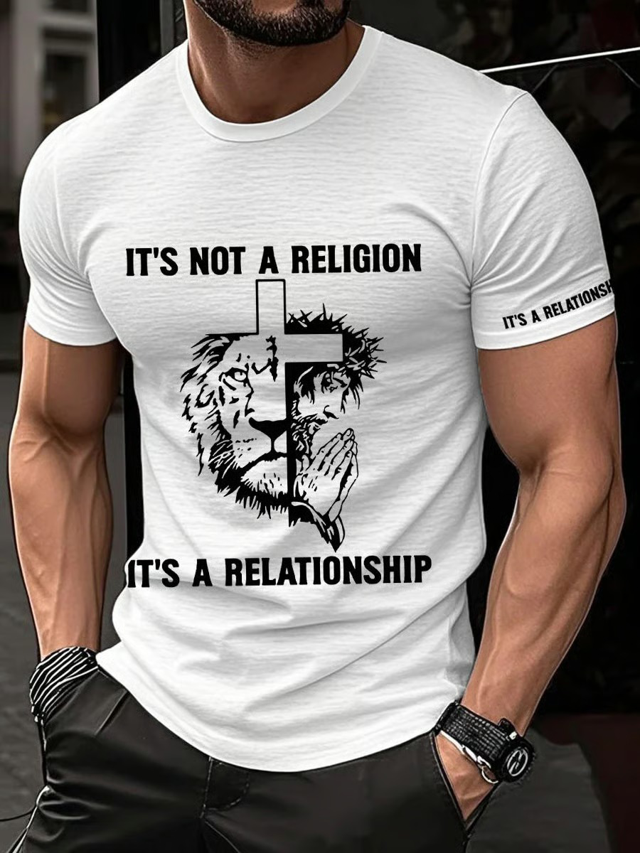 Men'S Faith Print Casual Top