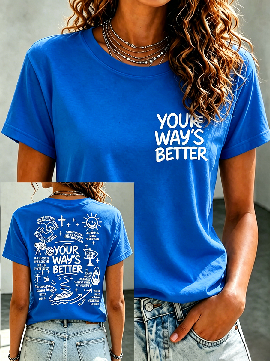 Faith Jesus Slogan Commemorative Print Casual T-Shirt