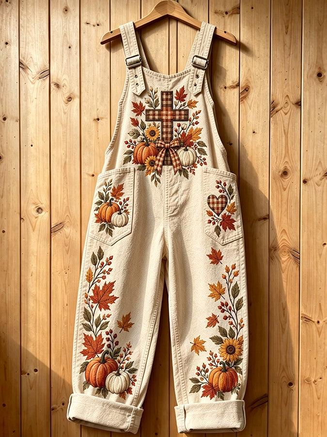 Ladies' Casual Autumn Pumpkin Jumpsuit