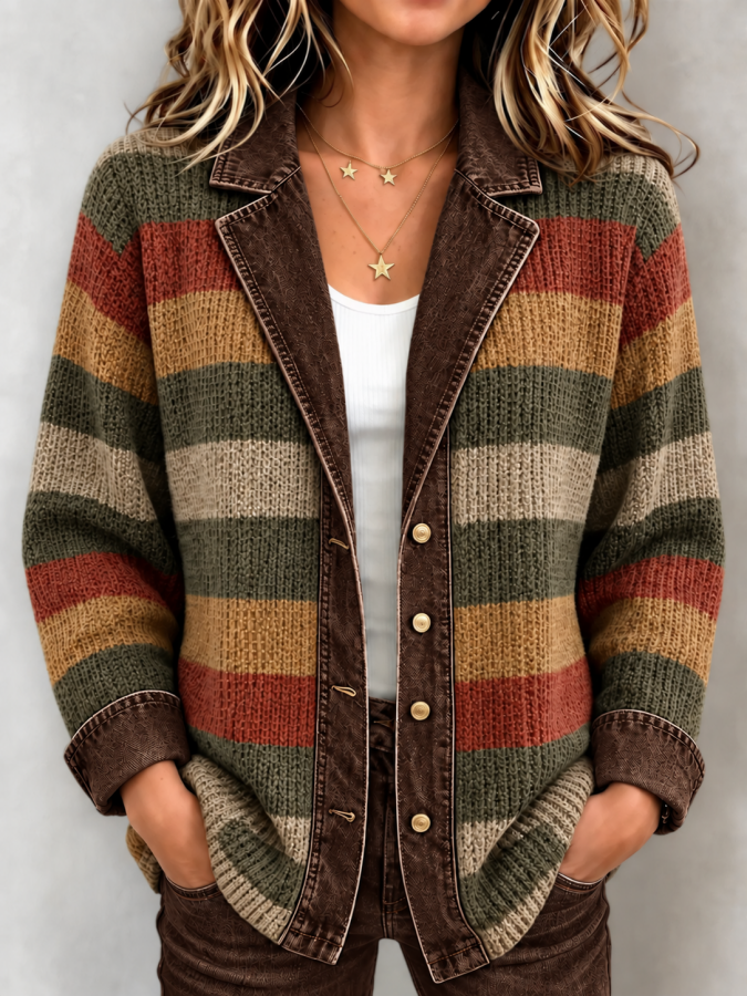 Women'S Retro Autumn Faith Printed Jacket