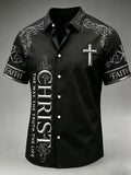 Men's Faith Cross Printed Casual Shirt