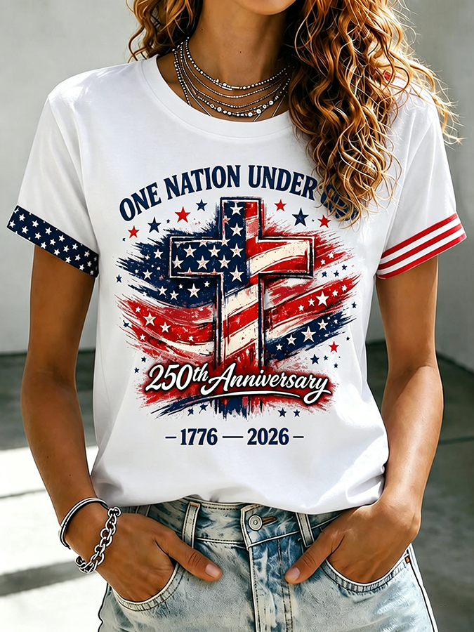 Women'S One Nation Under God 250th Anniversary Shirt