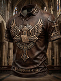 Retro“In God We Trust”Cross-Print Men's Polo Shirt