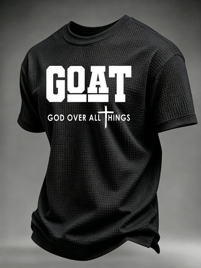 Men's God Over All Things Printed Waffle T-shirt