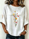 Women's Flower Cross Printed Casual Shirt
