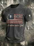 A Nation Under God, American Flag Art T-Shirt