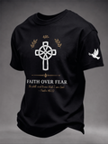 Men'S Faith Cross Printed Casual T-Shirt